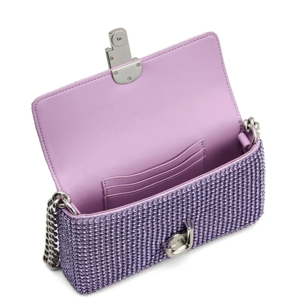 New! MARC JACOBS The Rhinestone J Marc Logo Crystal Shoulder Bag in Wisteria - Picture 4 of 13